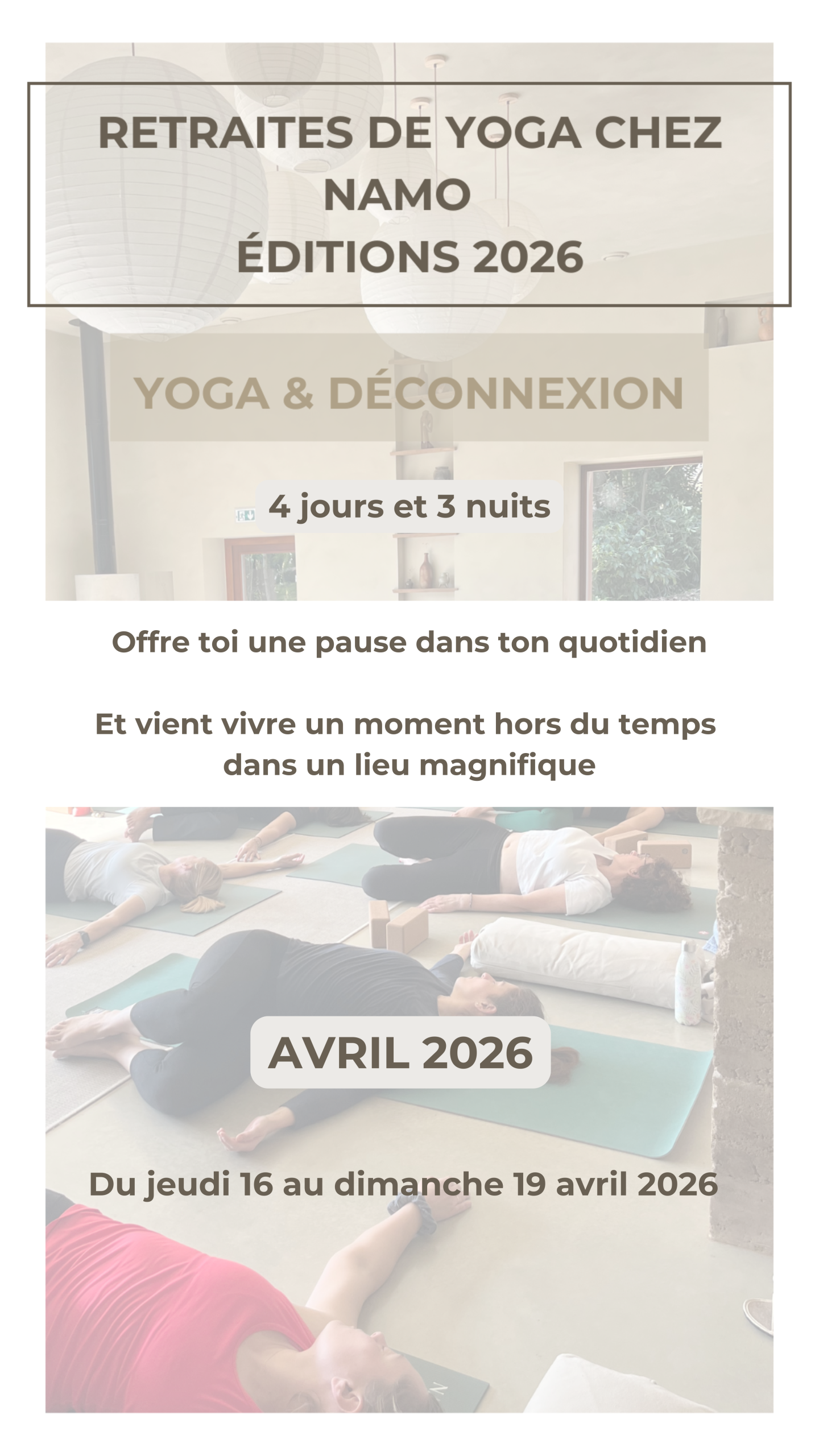 Retraites de yoga chez Namo normandie ÉDITIONS 20261